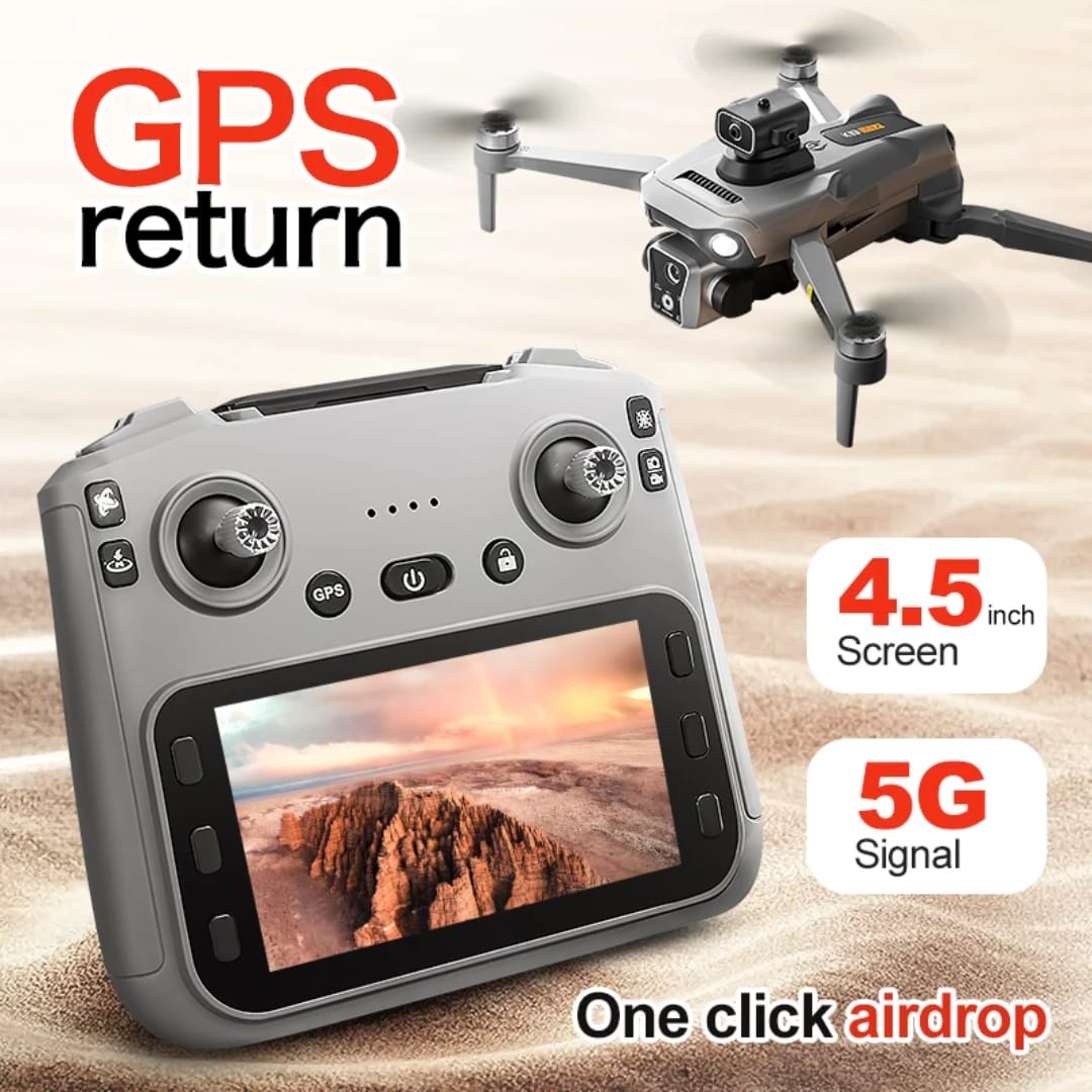 Drone Pro GPS 4K - Camera Dupla + Controle com Tela HD 4.5" | 5G Signal