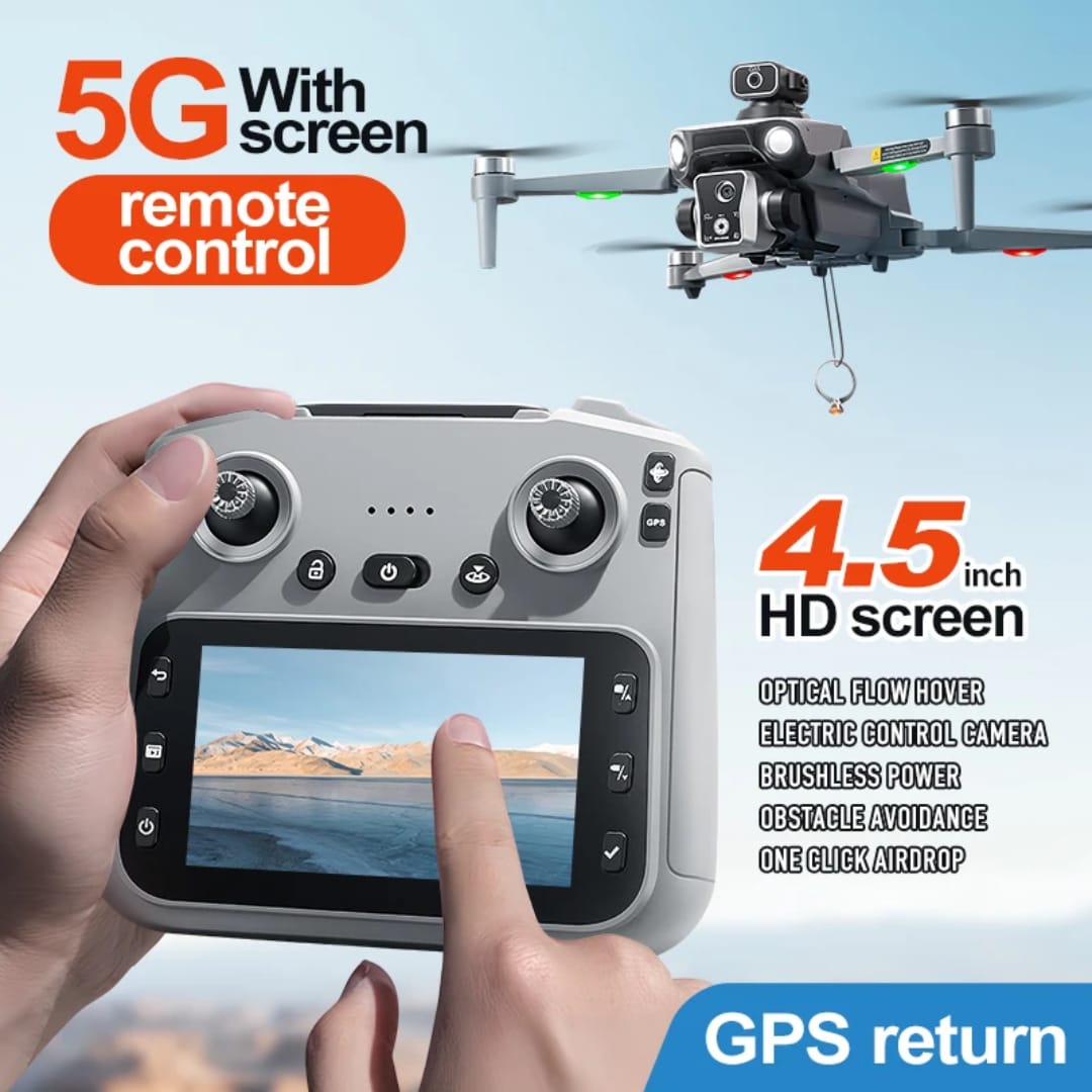 Drone Pro GPS 4K - Camera Dupla + Controle com Tela HD 4.5" | 5G Signal